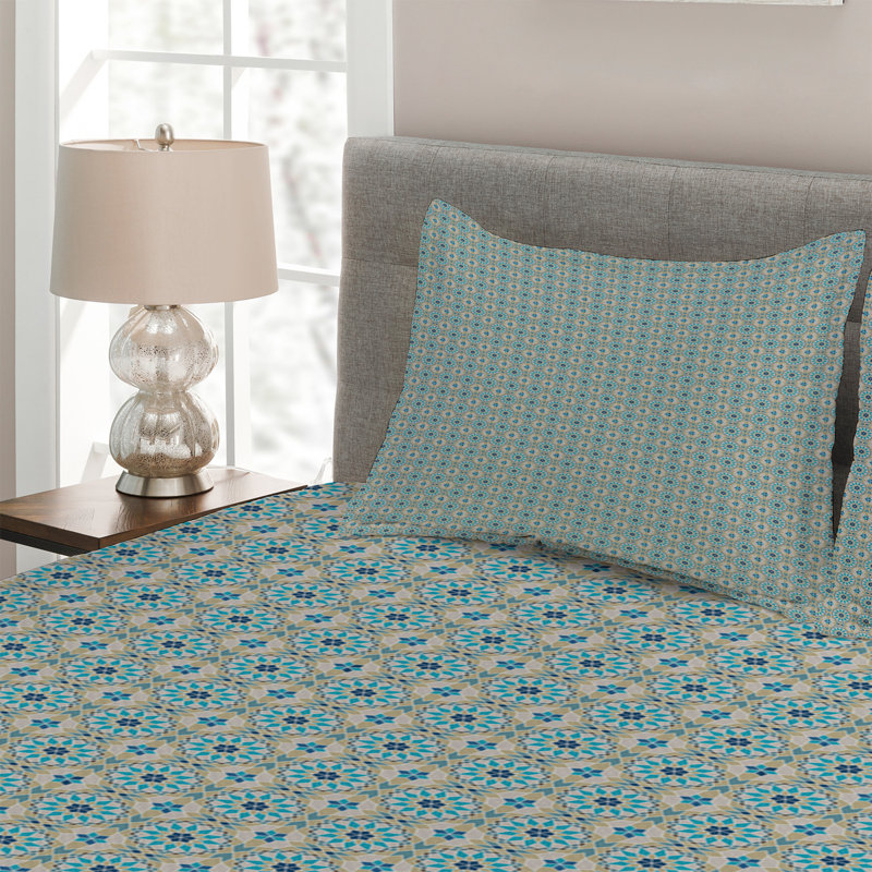 Oriental Modern & Contemporary Polyester Coverlet, King Bedspread + 2 Shams