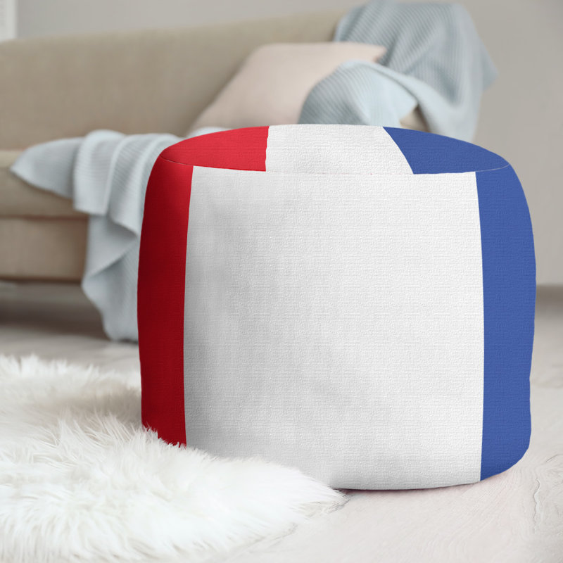 repose-pieds rond 20,5", Rouge / Blanc / Bleu