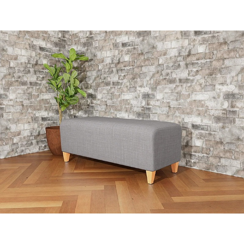 Banc de réception Ravenna, Bois naturel, Gris chambray