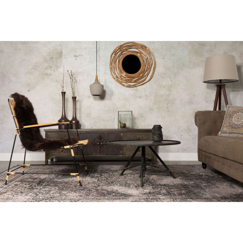Oriental Area Rug in Black, Rectangle 6'7" x 9'10"
