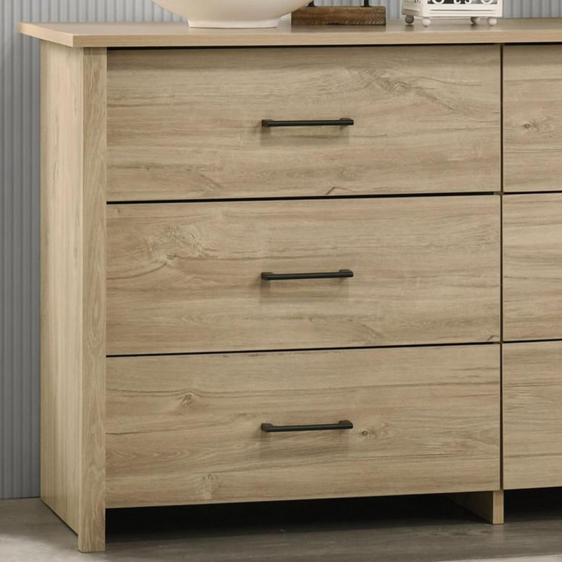 Commode 6 tiroirs, Chêne clair