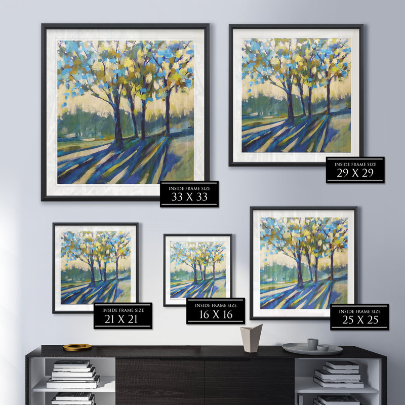 « long shadows », impression encadrée, H 22,5 po x l 22,5 po x P 1,5 po