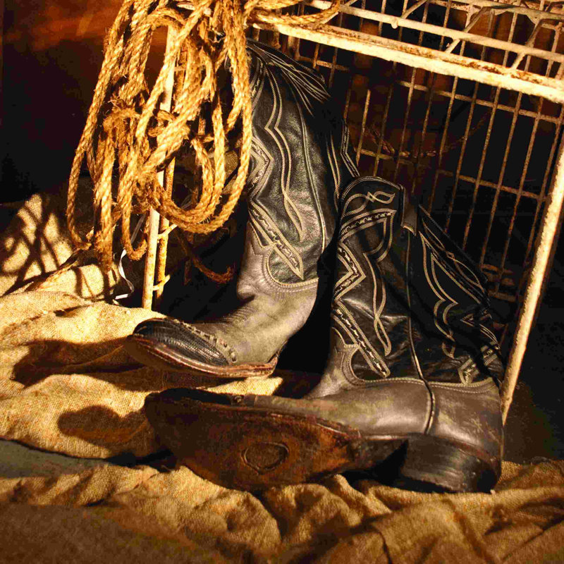 Western bottes - impression sur toile tendue, H 36 po x l 36 po