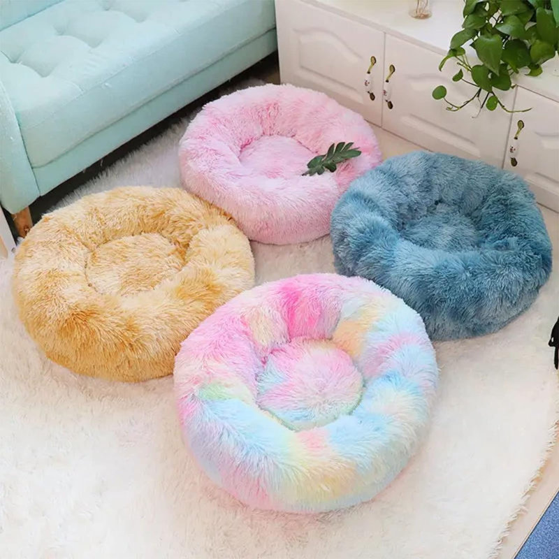 Dequarius Bolster Pet Bed, 24" W x 24" D x 7" H, Rainbow