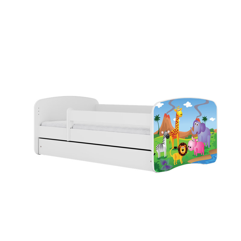 Cicero Drawer Convertible Bed and Mattress, Toddler (70 x 140 cm), White