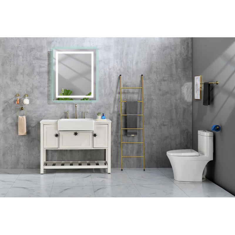 Miroir de salle de bain moderne à DEL avec façade et rétroéclairage