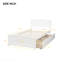 Lit plateforme simple avec deux tiroirs, blanc-547408969