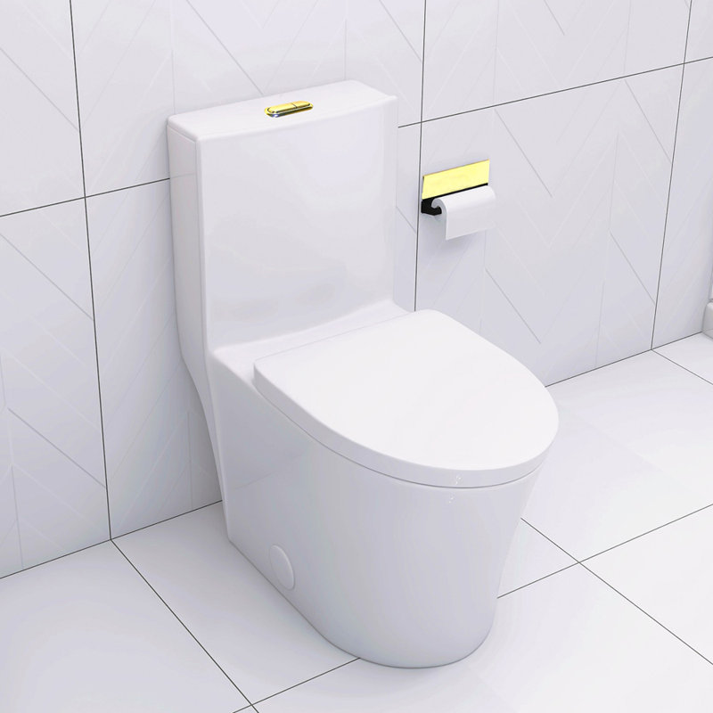 Toilette allongée une pièce - blanc, Blanc