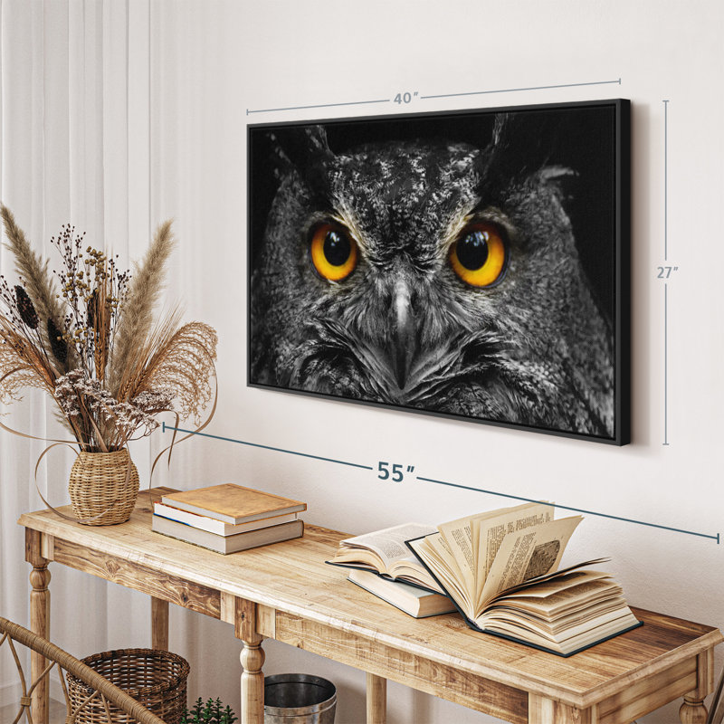 «Yellow Eyed Owl Wall Art», H 27 po x l 40 po