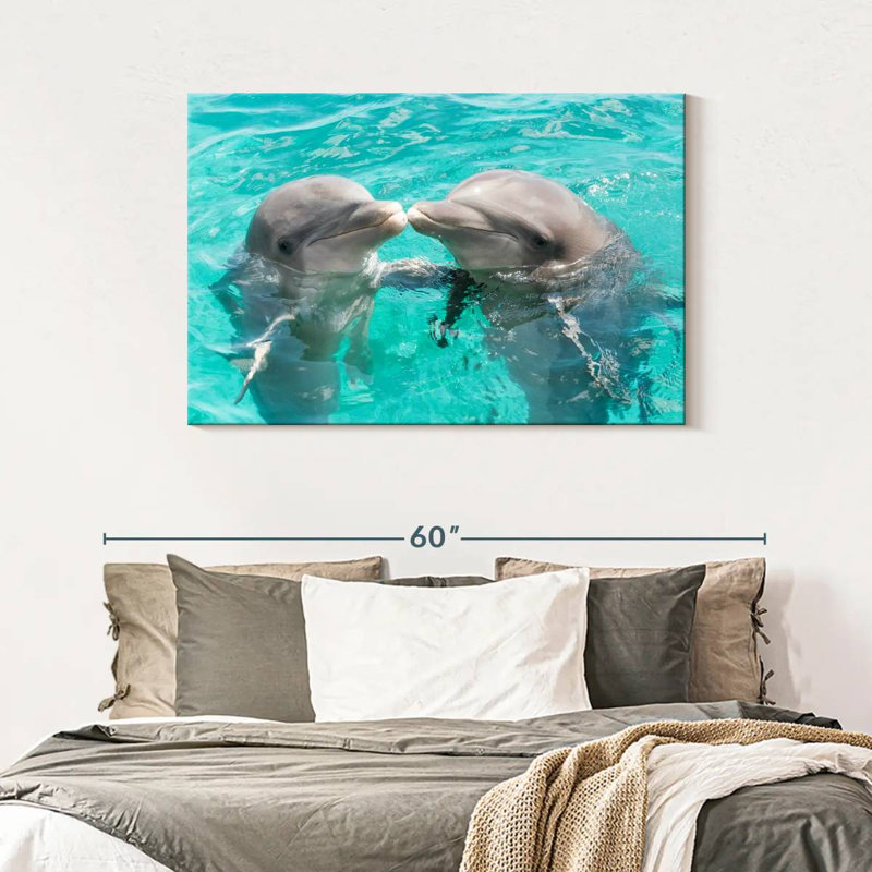 Dolphins Kissing, 30" H x 45" W