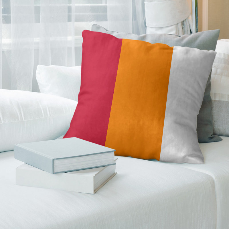 Housse de coussin, 14 po x 14 po, Orange, Sergé de coton
