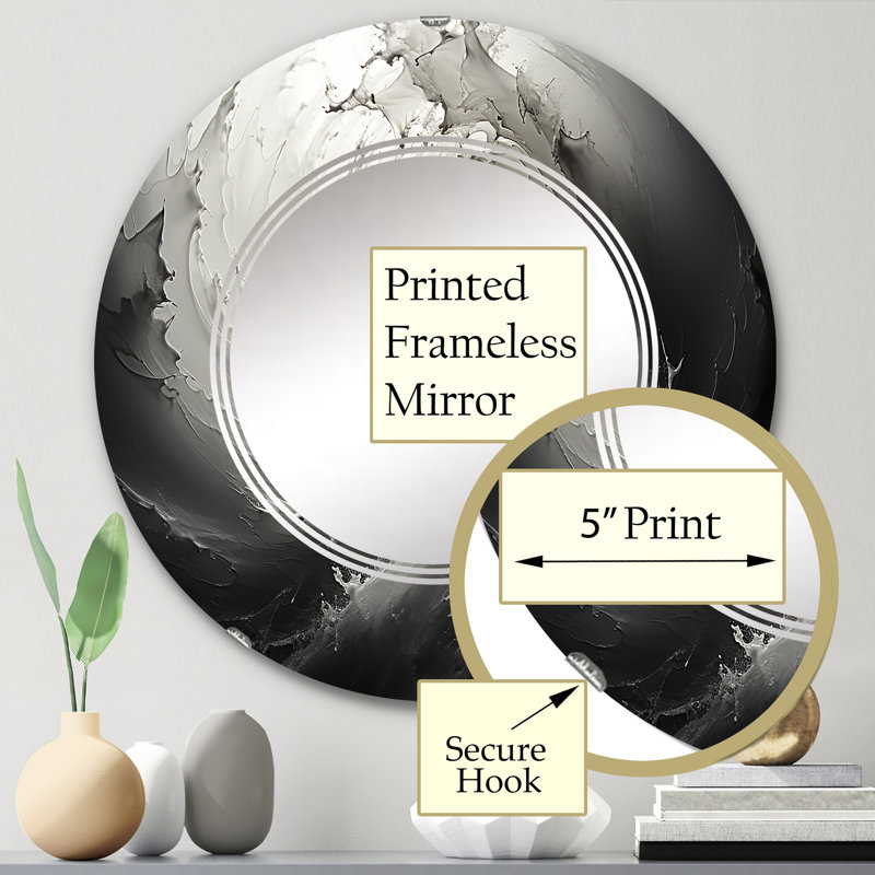 Miroir mural rond Hassa - Paysages, 24 po x 24 po