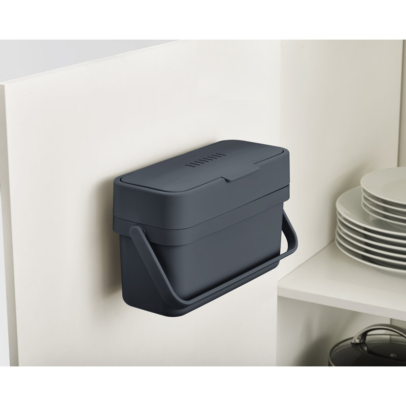 Compo 1 Gallon Food Waste Compost Bin with Mountable Brackets, Graphite