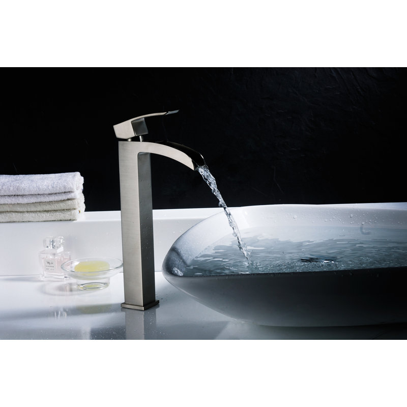 Key Vessel Sink Faucet Single-handle Bathroom Faucet, Brushed Nickel