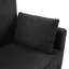 Lit simple convertible de 47,2 po avec lit pliable, mini table sur le bras pour les livres, deux ports, lunettes de lecture avec poches de rangement latérales, coussins lombaires de soutien, salon en velours côtelé doux, noir-1573020294