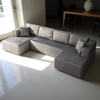 Canapé modulaire en forme de U de 132 po, canapé-lit Comfy Cloud
