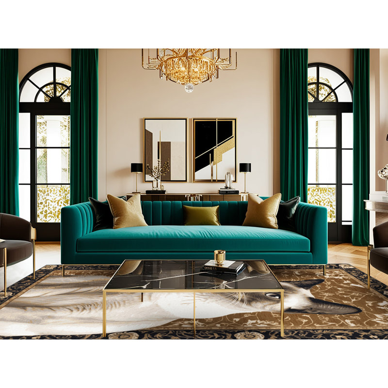  Tapis oriental lavable à poils courts, Rond 6 pi