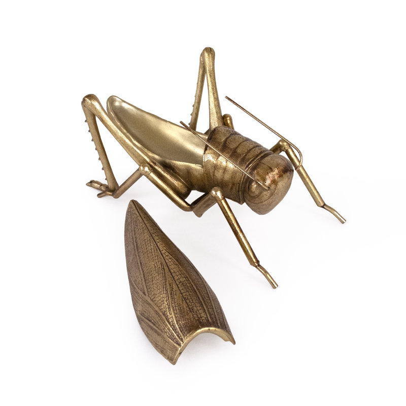 Aurelian Gold Resin Grasshopper Sculpture