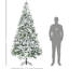 Arbre de Noël enneigé enneigé 9 pi, produit en plastique, conception facile à ranger et à installer, pour décorer