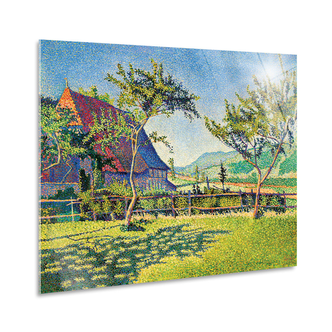 Wandbild Die Wiese im Comblat Le Chateau von Paul Signac