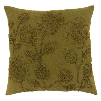 Genevieve Collection Appliqued Cotton Throw Pillow