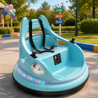 12V Electric Bumper Car with 360° Spin, Remote Control & 5-Point Harness