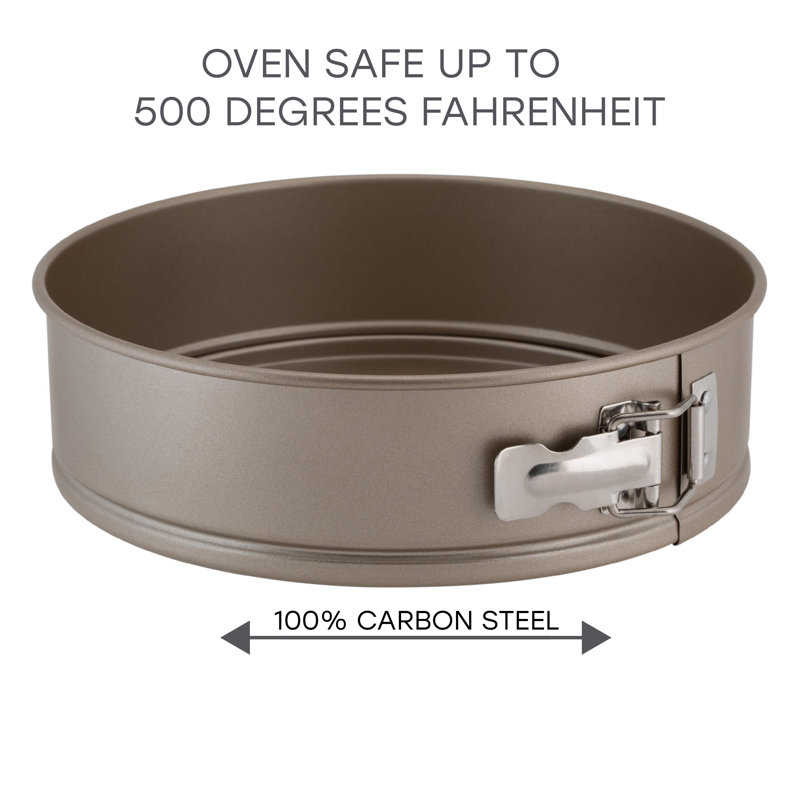 9.5'' Gold Non-Stick Steel Round Springform Pan