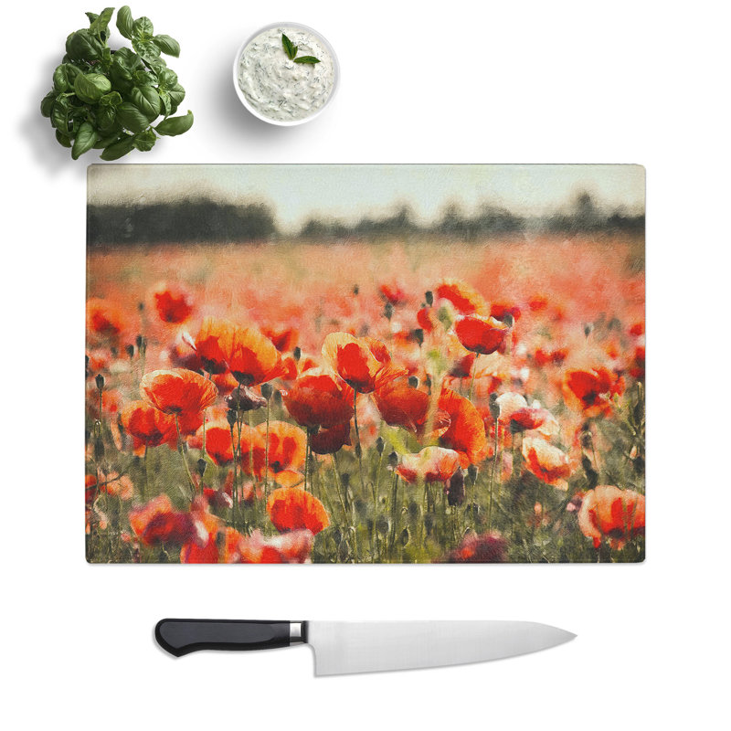 Field of Poppies Vol.1 Painting Chopping Board, 28.5cm W x 39cm L