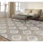 Brookhaven Damask Area Rug in Gray
