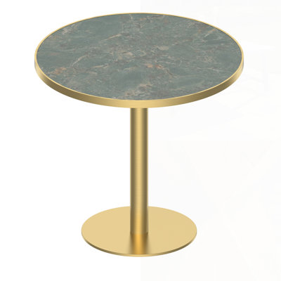 Round Modern Dining Table Bistro Table Tulip With Faux Marble Top, Easy Assembly, Sturdy Metal Frame, Perfect For Compact Spaces