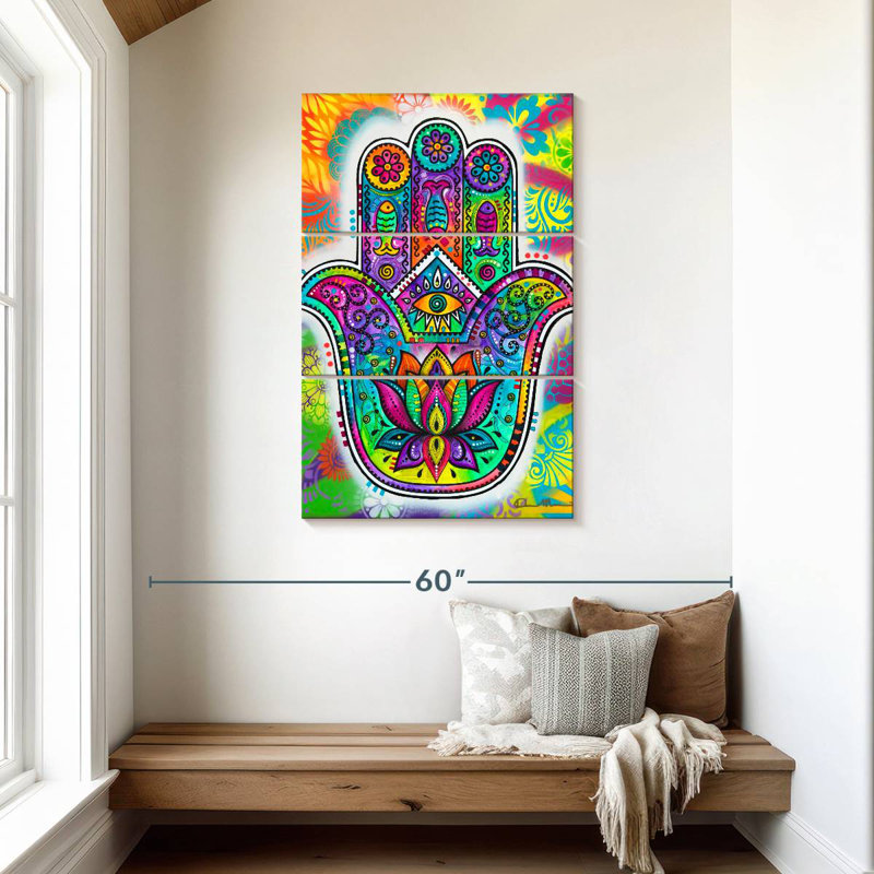 Kerrick psychédélique Hamsa, H 45 po x l 28 po