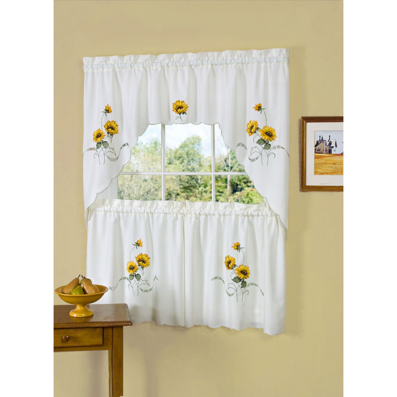 Rideaux de cuisine Schnieders Sunshine, L 58 po x L 36 po, Blanc