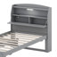 Lit plateforme en bois avec tête de lit à DEL avec rangement et station de charge USB, cadre de lit simple avec lit gigogne et tiroirs-113245980