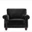 Chaise d'appoint classique en velours avec pieds tournés en bois massif et fauteuil rembourré-683041195