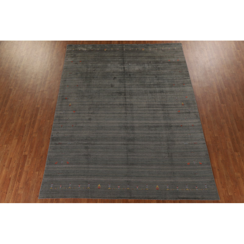 Tapis indien rayé Gabbeh 9 x 12