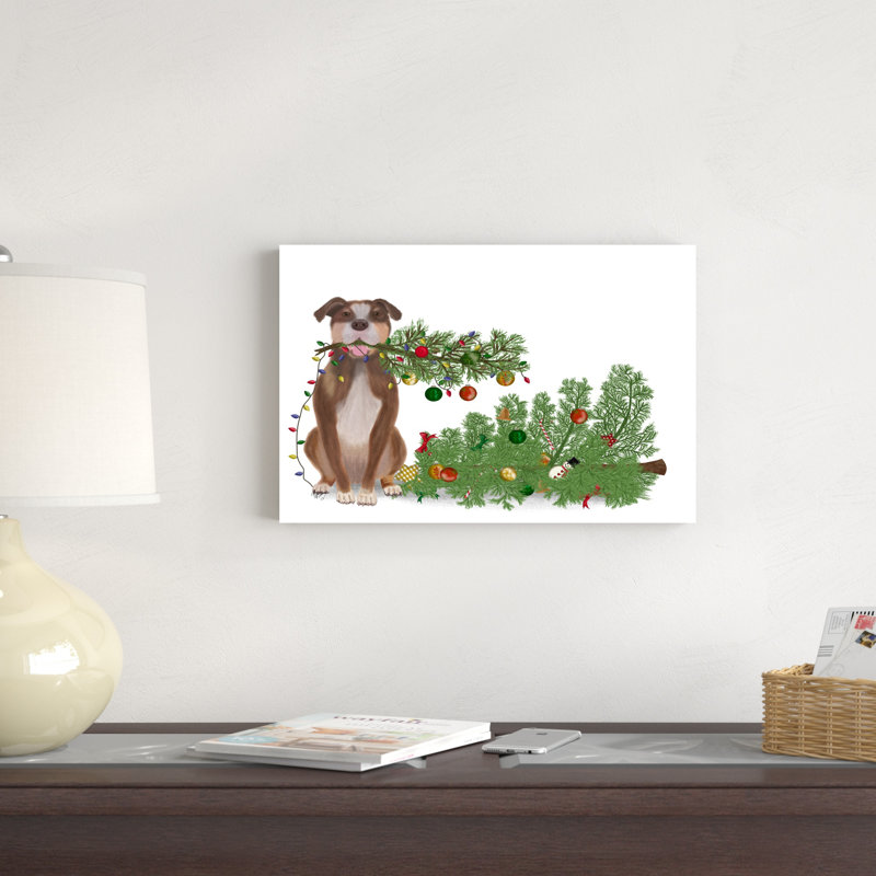 «Christmas Des - Broken Tree» par Fab Funky - impression sur toile tendue, H 12 po x l 18 po