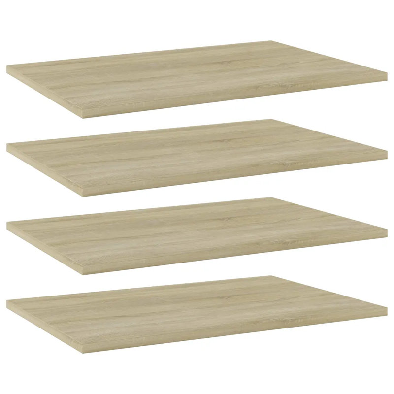 Adiy 4 Piece Wood Bracket Shelf, 1.5cm H x 60cm W x 40cm D, Sonoma Oak