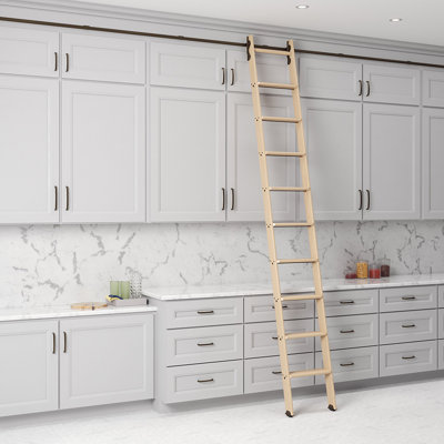 Maple 9.92' Hook 9-Step Wood Removable No Wheel Ladder