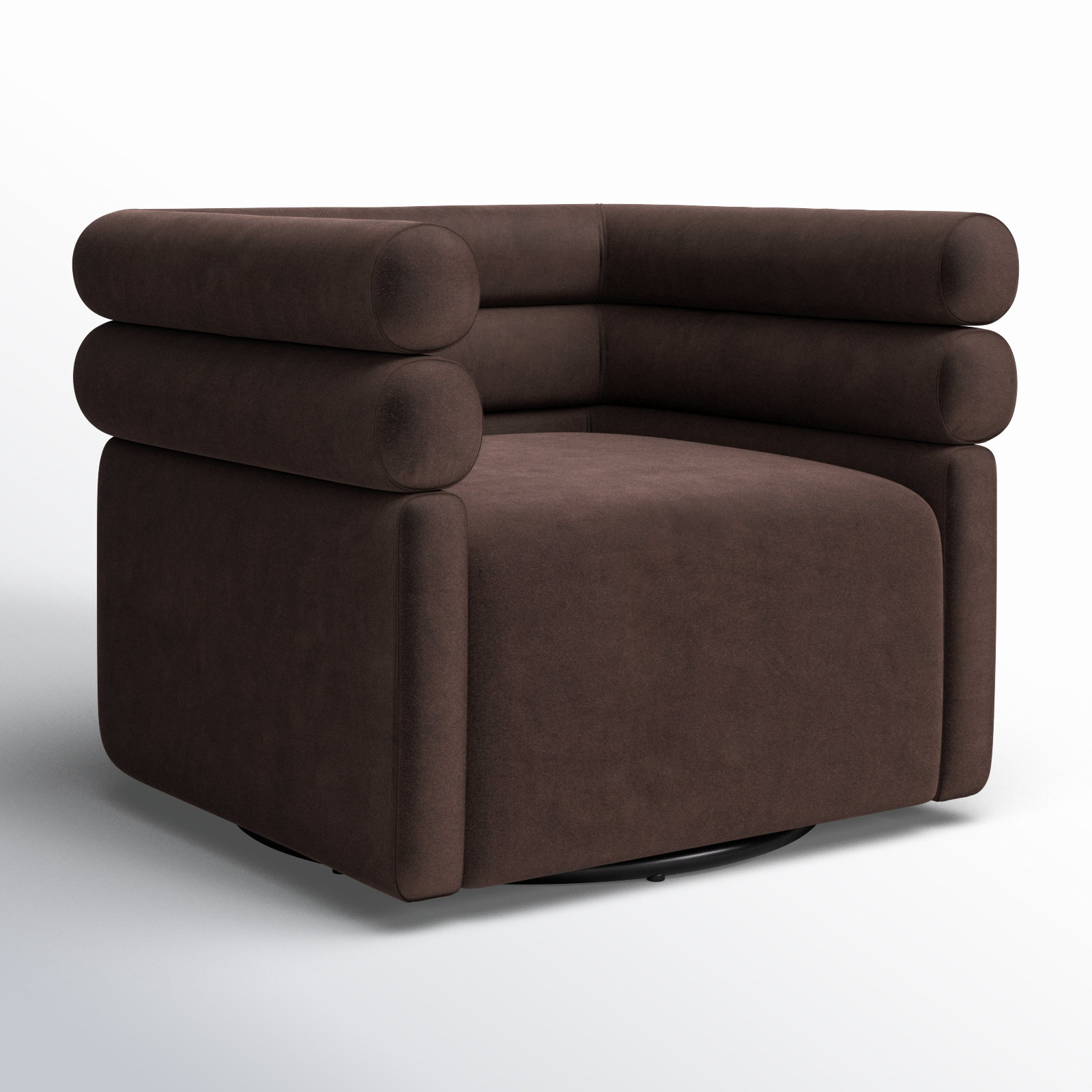 Arve 32.25" W Swivel Armchair, Surrey Cocoa Cotton Blend