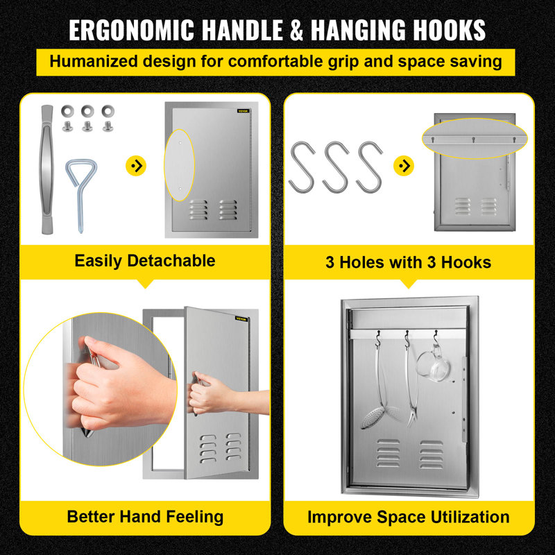 14" x 20" Stainless Steel Single Access Door with Ventilation