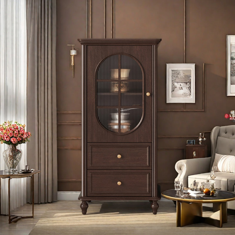 American modern solid wood accent cabinet