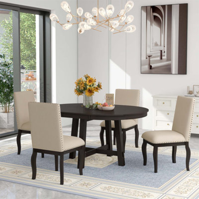 Zaena 5 - Piece Extendable Dining Set, Modern Farmhouse