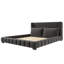 King Size Upholstered Platform Bed with 2 Pillows, Black-723472412-723472409