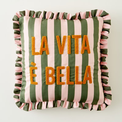 Line Punch Embroidered Cushion Cover