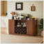 Buffet Modern Wavy Curve avec support à vin et tablettes réglables, parfait pour les cuisines et les salles à manger