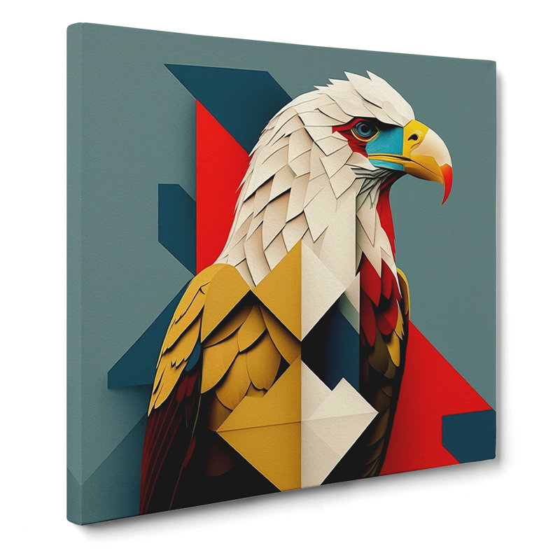 Eagle Suprematism - Wrapped Canvas - Framed Print