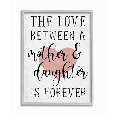 " Love Between Mother And Daughter Motivational Quote Hearts " by Becky Thorns