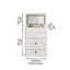 Meuble-lavabo 3 en 1 blanc avec tiroirs, miroir rabattable, tabouret rembourré, éclairage à DEL et grand rangement pour le maquillage de chambre à coucher