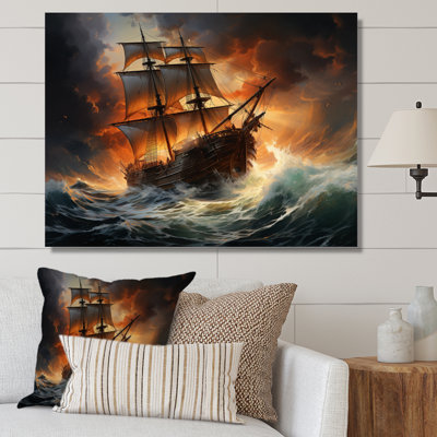 «Orange Fury Unleashed Storm II», reproduction sur toile