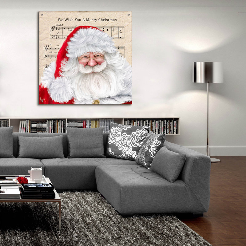 «We Wish You A Merry Christmas» par Ashley Bradley, art mural en verre acrylique, H 36 po x l 36 po